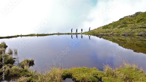 Alpine helihiking on the tundra at Cerroes Yanteles in Parque Nacional Corcovado in Southern Chile. photo