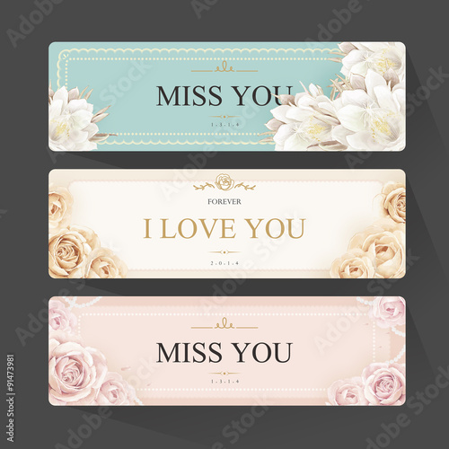 graceful vintage banners set template
