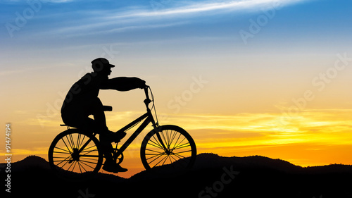 Man cycling at mountain