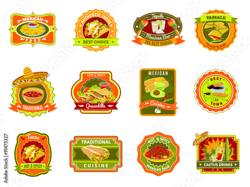 Mexican Food Emblem Set
