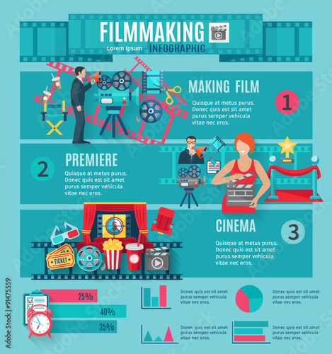  Filmmaking Infographic Set