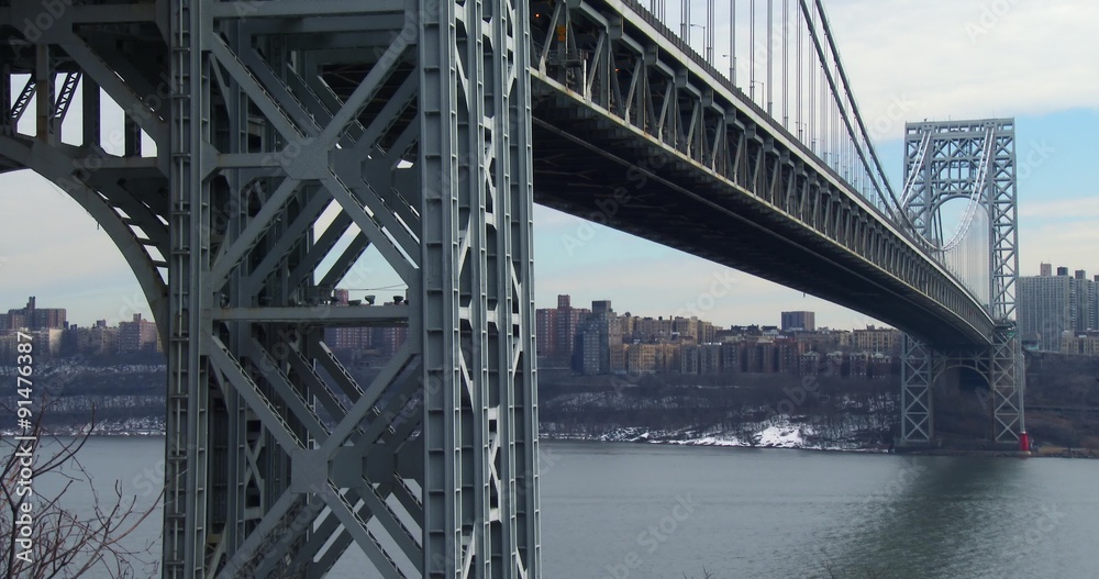 Wide angle of the George Washington Bridge connecting New York to new Jersey. Wide angle of the George Washington Bridge connecting New York to new Jersey.