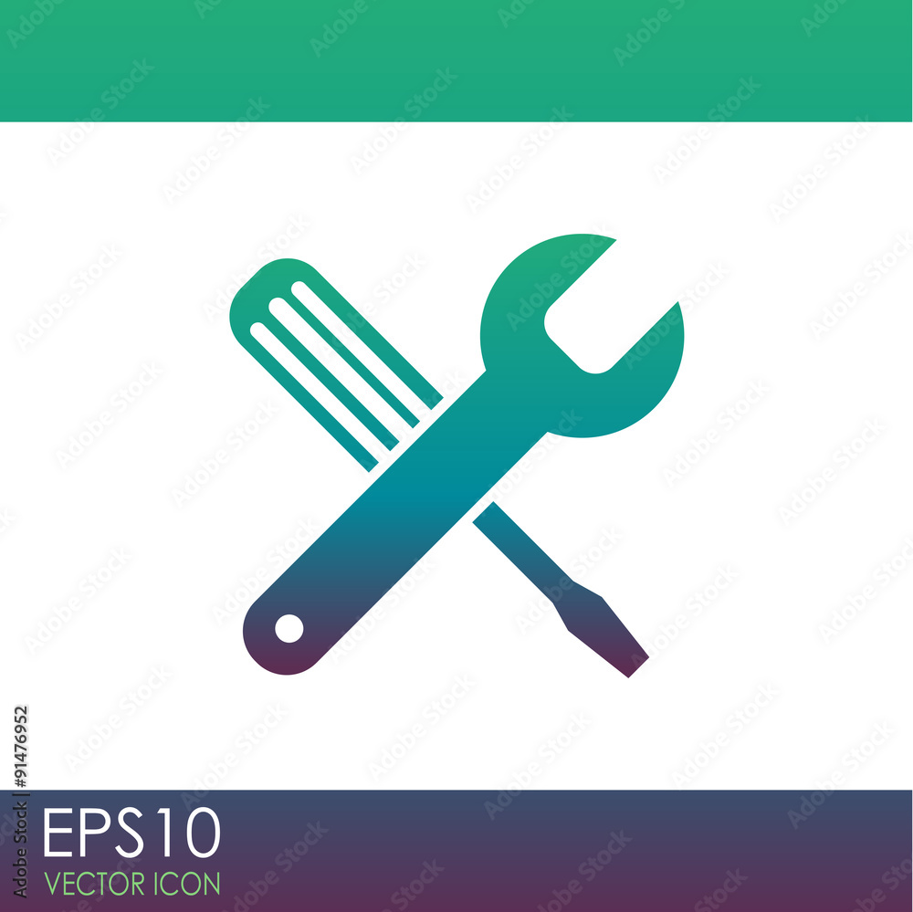 Screwdriver and Wrench. Tools vector icon. Settings icon. Screwdriver and Wrench. Tools vector icon. Settings icon.