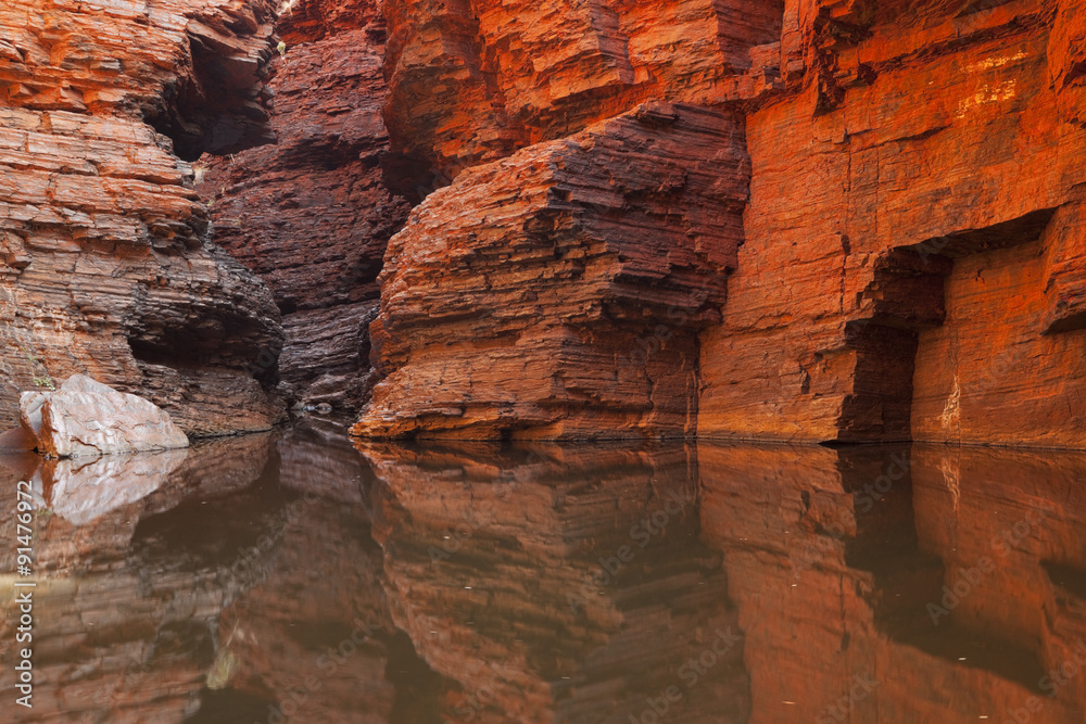 Rock wall reflections in Karijini NP, Western Australia