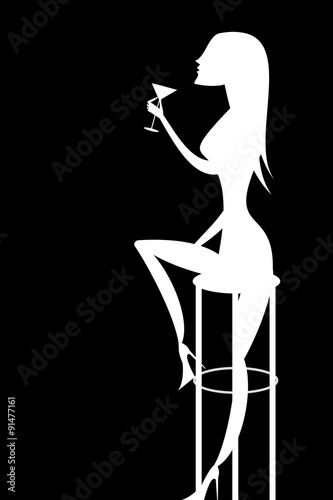 Silhouette bianca seduta con calice