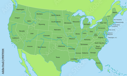 USA - Karte in Grün
