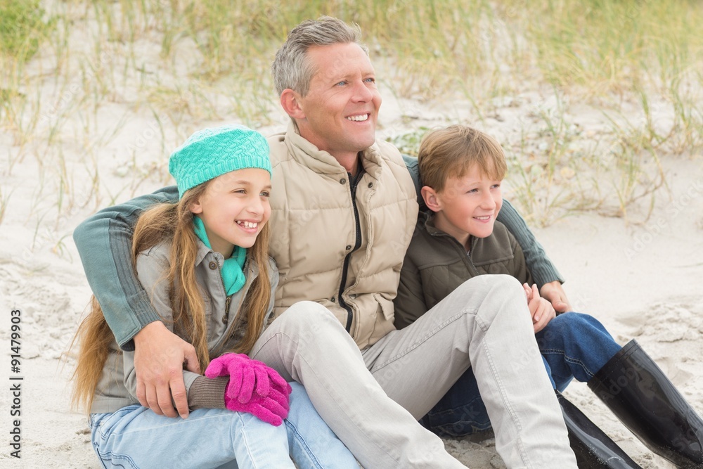 Father and his kids enjoying a day out Father and his kids enjoying a day out