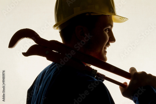 Handwerker mit Werkzeug photo