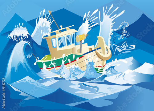 Un bateau dans la tempête