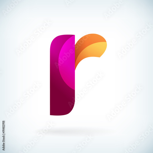 Modern twisted letter r