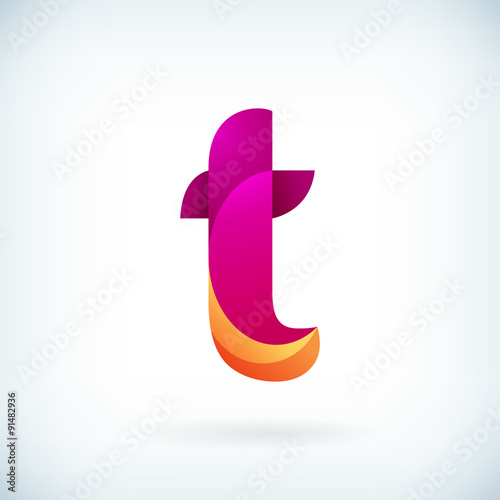 Modern twisted letter t