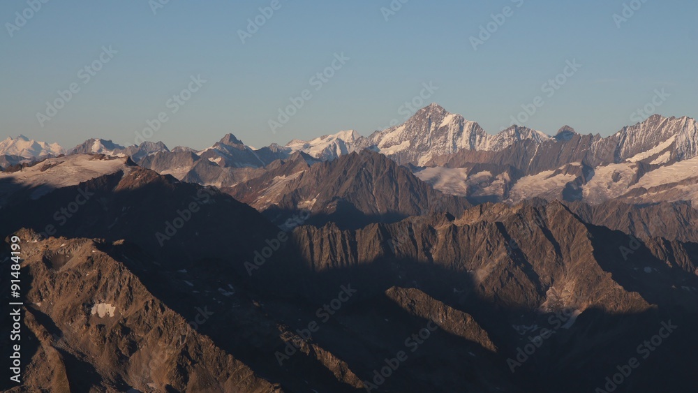 View from the Titlis, Mt Bietschhorn and other high mountains
