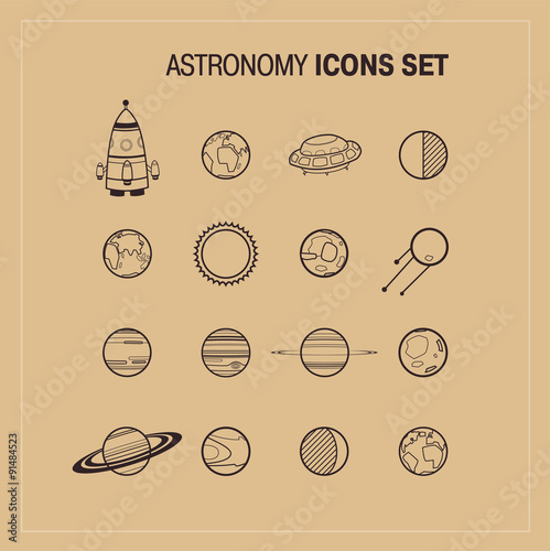 Astronomy Icons Set