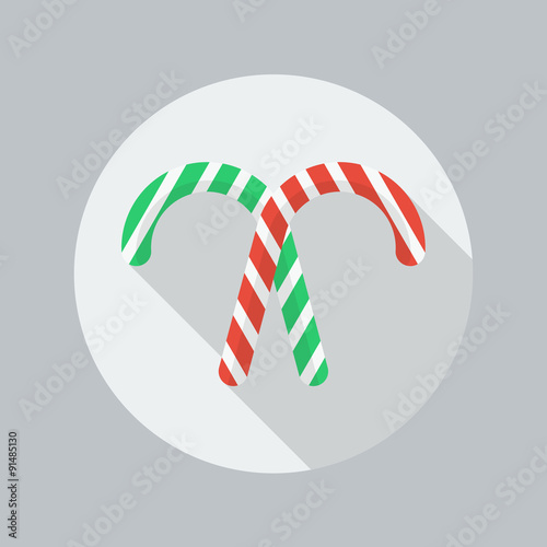 Christmas Flat Icon. Candy cane