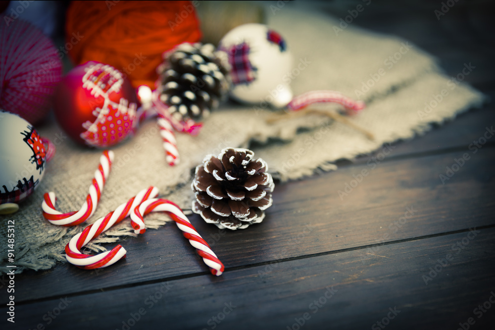 Fototapeta premium Christmas retro composition