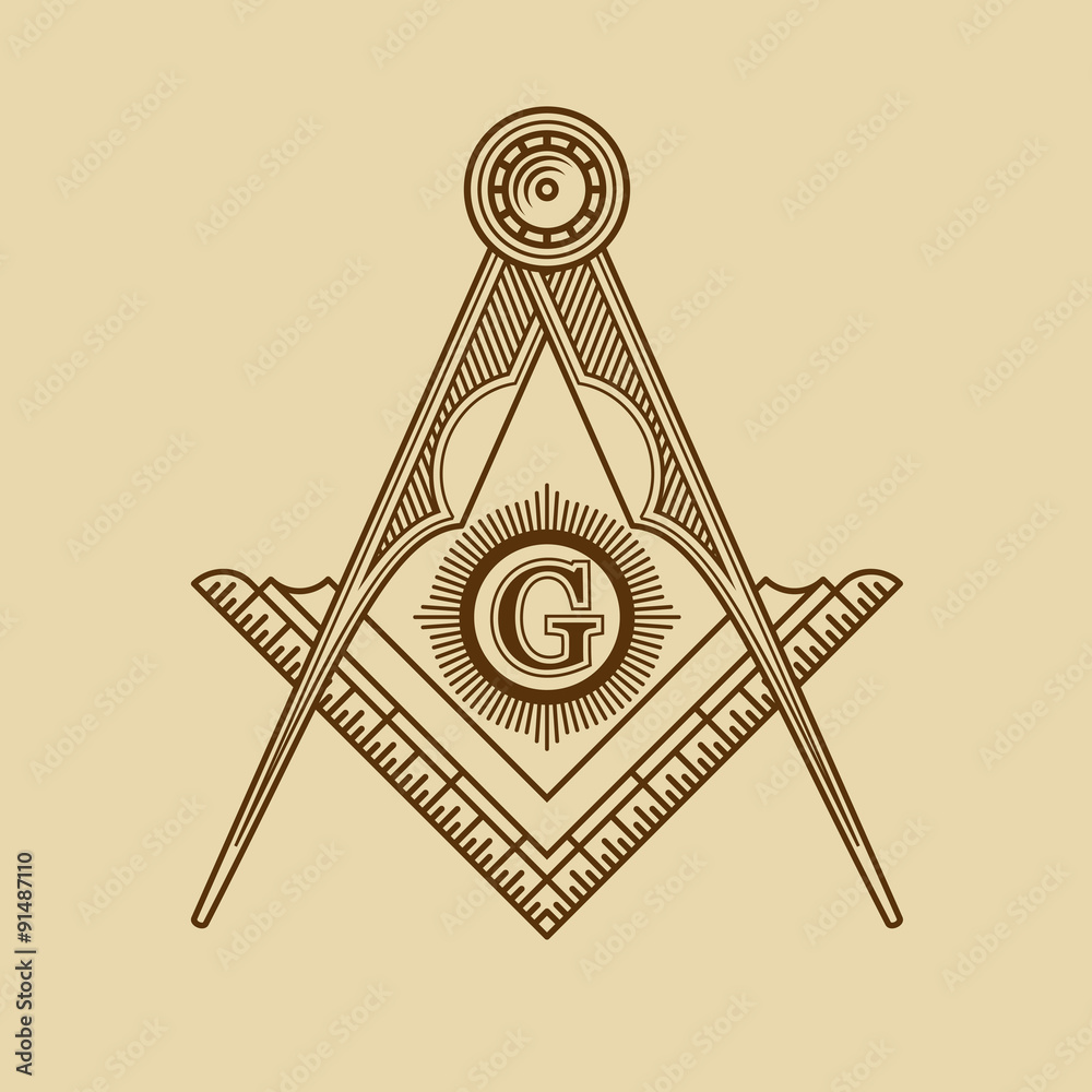 Masonic Freemasonry Emblem Icon Logo. Vector Stock Vector | Adobe Stock