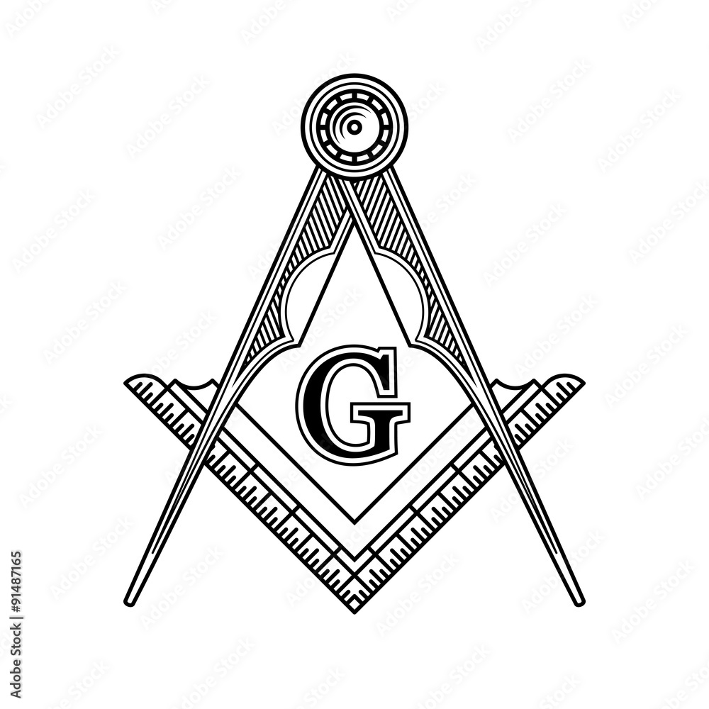 Fototapeta premium Masonic Freemasonry Emblem Icon Logo. Vector