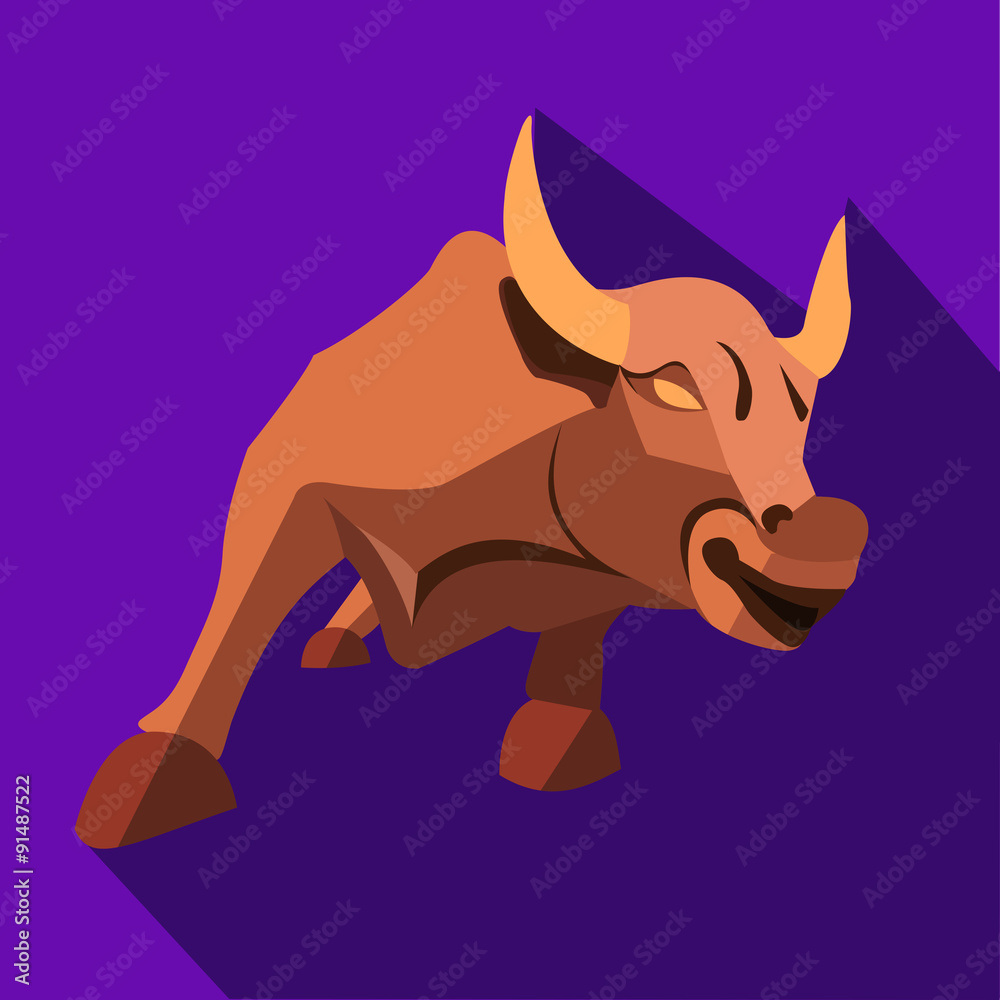 Fototapeta premium bull in a flat style