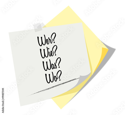 Post it | Notizzettel | Wer? Wie? Was? Wo?