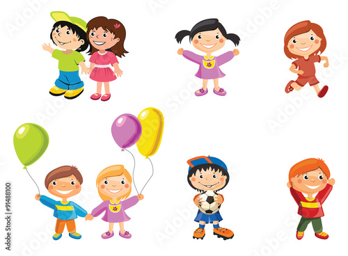 Cartoon drawings of children