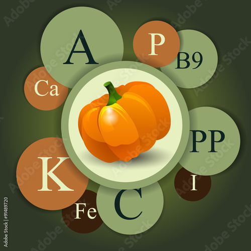 Vegetable and vitamins. Vegetarian concept and diet