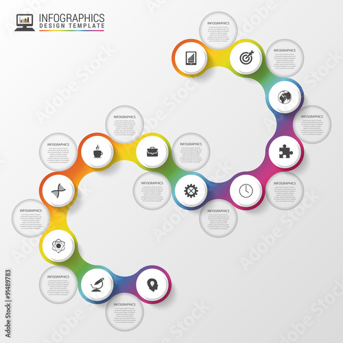 Infographic timeline spiral template. Modern business concept. Vector illustration