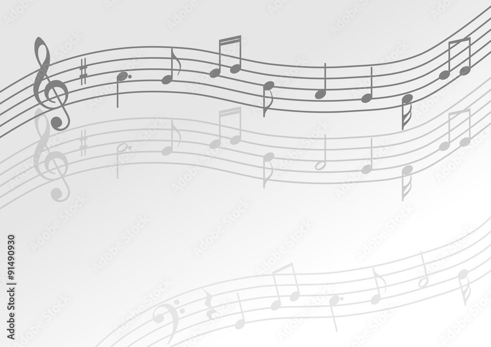 音符と五線譜の背景イラスト グラデーション Stock Vector Adobe Stock
