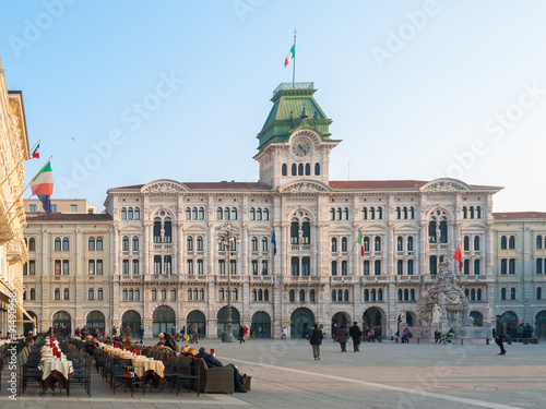 The city hall and the main square of Trieste (northern Italy)