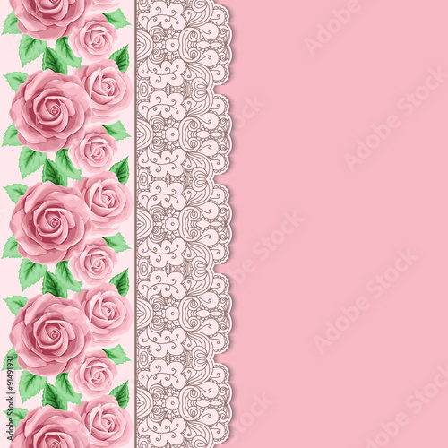 Retro background with roses