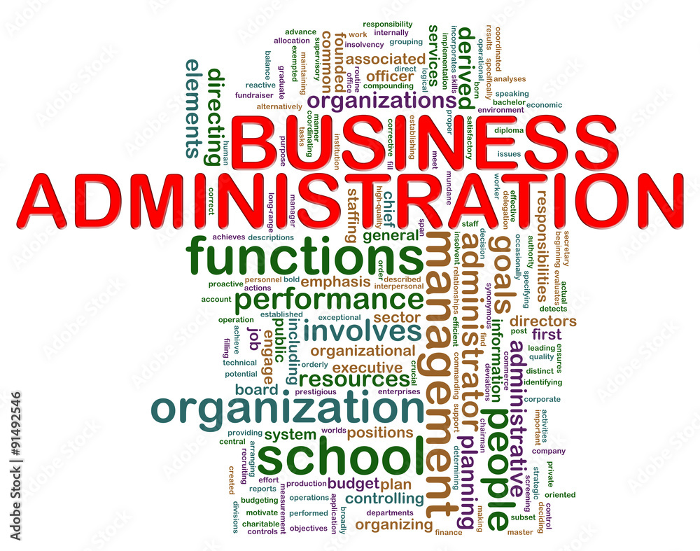 Business administration word tags