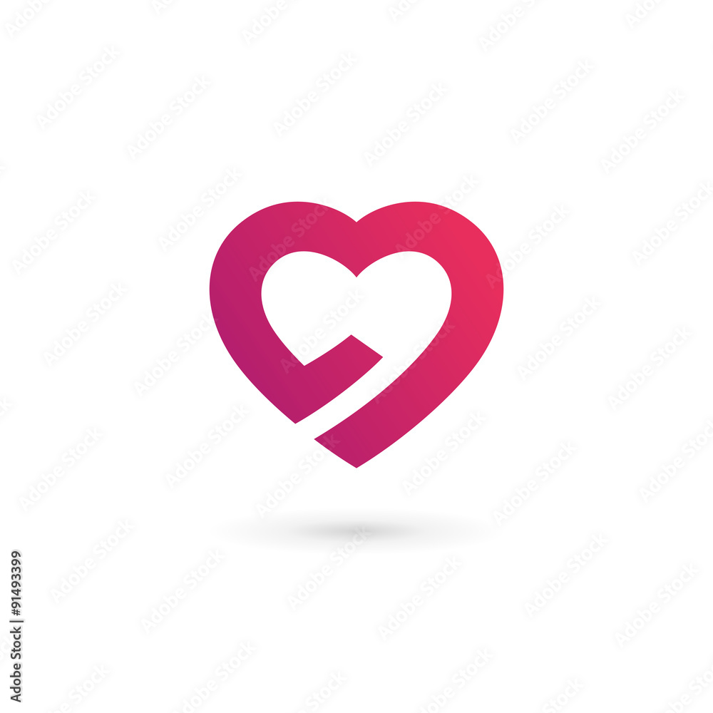 Heart symbol logo icon design template. May be used in medical,
