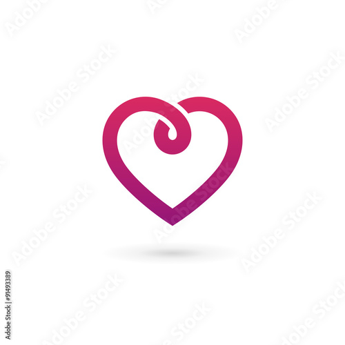 Heart symbol logo icon design template. May be used in medical,