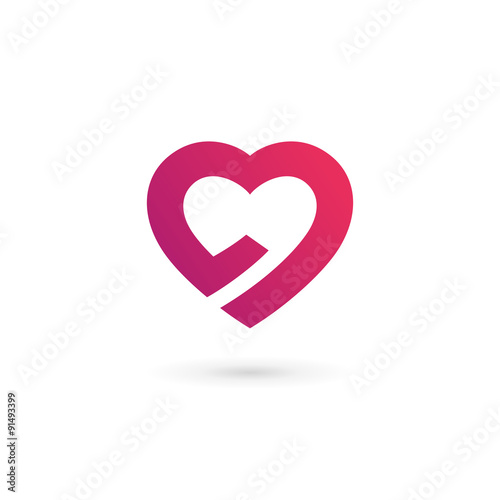 Heart symbol logo icon design template. May be used in medical,