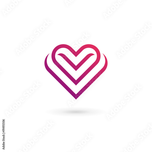 Heart symbol logo icon design template. May be used in medical,