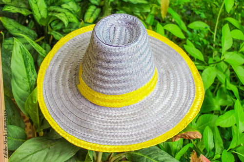 Hat made of bamboo from countryside,Thailand.