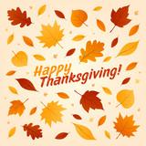 Happy Thanksgiving card, background, poster. Vector illustration.