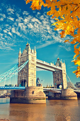 Wandcirkels Londen Tower Bridge over de Theems  © sborisov