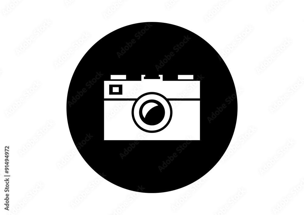 Black and white camera icon on white background Black and white camera icon on white background