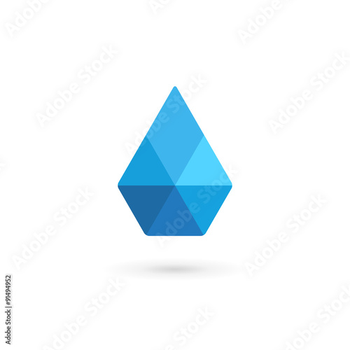 Water drop symbol crystal logo design template icon. May be used