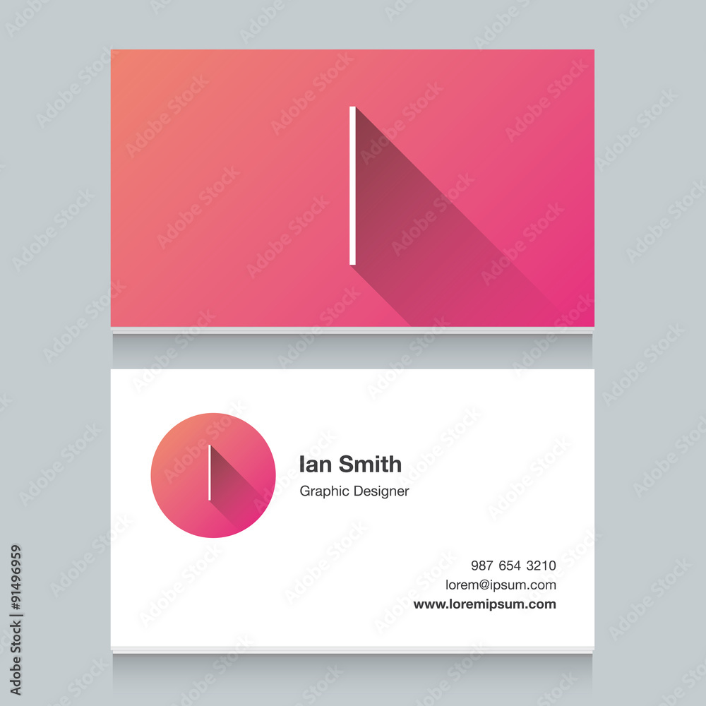 Logo alphabet letter "I", with business card template. Vector graphic ...