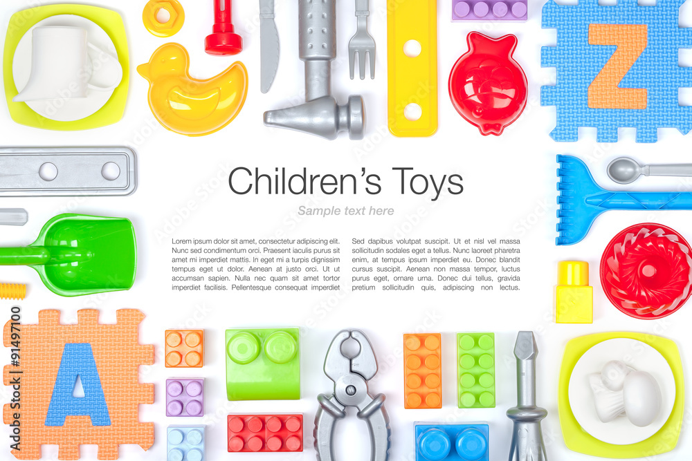 toys on white background toys on white background