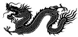 Silhouette of Chinese dragon crawling
