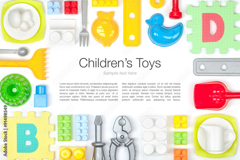 toys on white background toys on white background