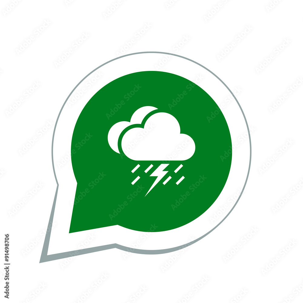 Obraz premium lightning rain cloud meteo icon