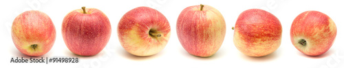 red and yellow apples border isolated