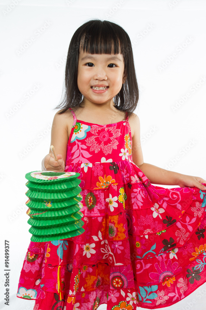 Chinese little girl holding latern Chinese little girl holding latern