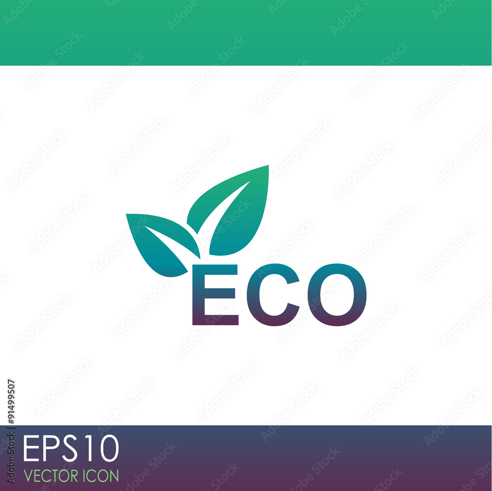 Fototapeta premium Eco vector icon. Ecological symbol.