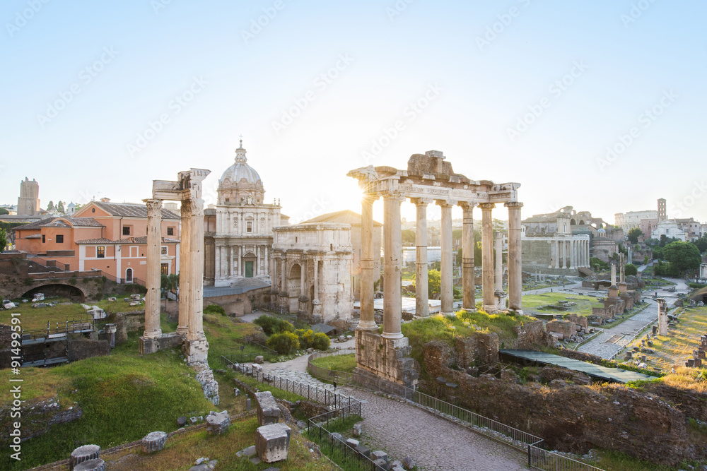 Fototapeta premium Forum Romanum w Sunrise, Roma - Włochy