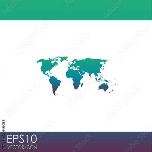 World map vector icon.