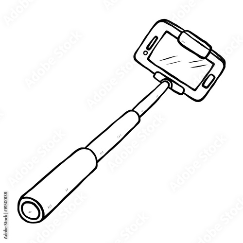 selfie stick and smartphone
